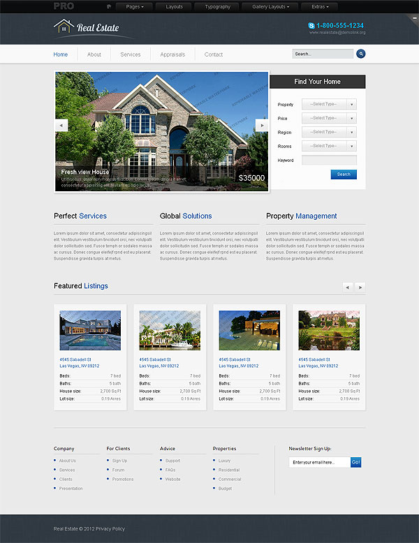 Real Estate Website Design